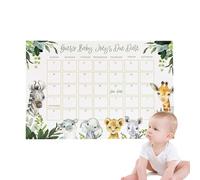 Calendario per la data di scadenza del bambino, con scritta in inglese "Due Date Prediction", divertente cartello commemorativo per bambini, gioco di nascita
