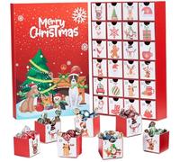 Calendario per l'avvento di Natale 24-cassetti personalizzabile 2024 con cassetti di motivi per cani riutilizzabili, calendario del conto alla rovescia per le vacanze per bambini per amanti dei