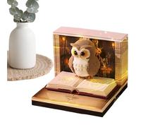 Calendario per orologi 3D 2026 - Pad di memoria intagliato di carta artistica, tracce di tracker a forma di gufo per abitare segnalibri Notepad decorativo per il regalo di cartoleria per la casa di st