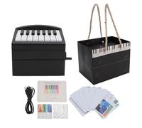 Calendario per Pianoforte Pianoforte Riproducibile Ricaricabile Tramite USB 52 Schede Calendario Settimanali con Spartiti (BLACK)