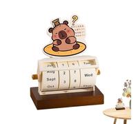 Calendario per ruote in legno, calendario girevole - calendario Capybara, ruota in legno, calendario a rotolo, mese, settimana, giorno, datario per casa, ufficio, lista dei promemoria riutilizzabile