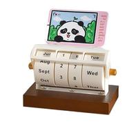 Calendario perpetuo Capybara con ruote in legno, calendario da scrivania per pianificazione giornaliera, settimanale e mensile, decorazione da tavolo in legno per casa e ufficio, design unico a ruota