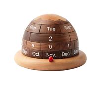 Calendario perpetuo creativo in legno con pianeta in legno, calendario rustico, riutilizzabile, estetico per il soggiorno