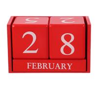 Calendario Perpetuo Da Scrivania In Legno Rosso