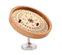Calendario Perpetuo da Tavolo Rosso con Supporto, in Legno | Stile Vintage, Base Stabile in Metallo, Uso su Tavolo Domestico o Postazione di Lavoro, Regolabile