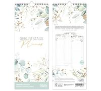 Calendario perpetuo [foglia d'oro] 30 x 12 cm, calendario dei compleanni non datato, planner da parete/indipendente dall'anno | sostenibile e climaticamente neutro