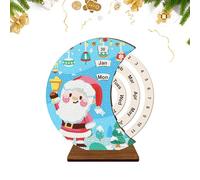 Calendario Perpetuo in Legno - Kit per Calendario Perpetuo in Legno con Arte di Strass 3D,Decorazione per la Casa, Supporto da Scrivania per Scuola, Appartamento, Dormitorio, Hotel, Aula, Mensola