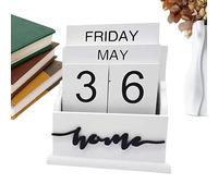 Calendario perpetuo in legno, multiuso, stile retrò, riutilizzabili per camere da , display decorativo per la casa, il lavoro