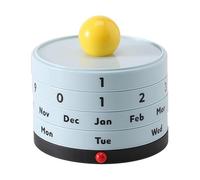 Calendario perpetuo per scrivania, calendario perpetuo rotante, calendario eterno, conto alla rovescia, per casa, ufficio, decorazione da scrivania (sfera blu e gialla)