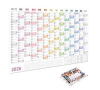 Calendario Planner Da Pared: Poster Annuale Grande Da Gennaio A Dicembre Anno Accademico Completo, Planner Da Parete A2 Calendario 2026, Poster Di Grandi Dimensioni Per Ufficio, Casa O Aula