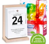 Calendario Positivo 2026 Motivazionale | Con Supporto in Legno di Faggio, da Tavolo | Affronta le Giornate col Sorriso ed un Pensiero filosofico | Idea Regalo geniale | Misure 12x17x5,5 | Luxury Pack