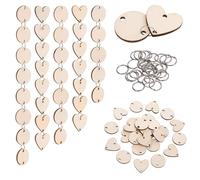 Calendario promemoria di compleanno in legno Tag del cuore in legno con buchi e anelli da 12 mm per tavole di compleanno, San Valentino, tavole faccende, arti e mestieri 400 pezzi Calendario