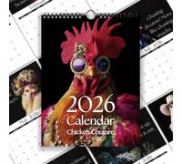 Calendario quadrato da parete con galline e galline - Divertente calendario da parete con galline - Elegante calendario da parete ad alta definizione con immagini di grandi dimensioni per la