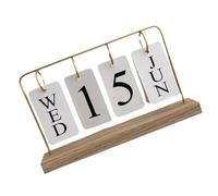 Calendario ribaltabile in legno salvaspazio Visualizzazione permanente della data da scrivania Decors Planner per spazi di lavoro Essenziale Display della data del mese capovolto
