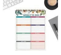Calendario settimanale,Blocco planning non datato | Pianificatore settimanale per ufficio - per cucina soggiorno ufficio scuola casa