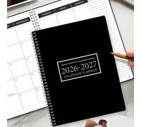 Calendario settimanale e mensile per l'anno accademico 2026-2027, da gennaio a dicembre, 8,5" x 11", quaderno a spirale per appuntamenti per donne e uomini, forniture per il ritorno a scuola A4Carta t