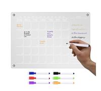 Calendario settimanale magnetico in acrilico, cancellabile, mensile | Pianificatore e lavagna bianca per frigorifero, organizer per accessori da cucina, 29,7 x 21 cm