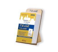 Calendario STRAPPAPENSIERI di Parma "T'ÀL CRÈD" frasi proverbi in dialetto di PARMA con supporto in legno.
