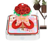 Calendario temporale 3D 2026 - Rose Memo Pad carta lacrime per appunti artistici | Timepad con illuminazione a LED in acrilico | Calendario 3D per Ringraziamento Christmas Housewarming