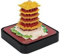 Calendario Time Piece,Calendario d'Arte 3D,Blocco Note Calendario 2024 con Luci A LED,Calendario da Tavolo Creativo Note Fai-da-Te Blocco Note,Regalo per Intaglio di, Golden High-Rise Building