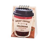Calendario Ufficio 2026 Decorazione e Planning sul tema del caffè | Piccolo calendario da scrivania per l'anno 2026 per frigorifero papà uomini donne luogo di lavoro casa aula