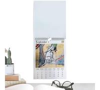 Calendario "Ugly Medieval Cats" - Decorazione murale 2025, bizzarre illustrazioni di gatti | Calendario mensile storico divertente per ufficio, camera da letto, dormitorio, decorazione, battute, vinta