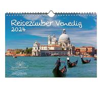 Calendario Venezia DIN A4 per vacanze 2024 spiaggia mare italia mediterranea Rialto gondola