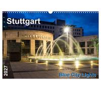 Calendrier 2027 · French Version · Stuttgart - Lumières bleues de la ville (Cale