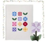 Calendrier de bureau floral 2026, calendrier de bureau élégant de style puzzle floral, mini calendrier de bureau debout avec une nouvelle fleur chaque mois, cadeau d'ornement floral créatif (1 PC)