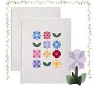 Calendrier de bureau floral 2026, calendrier de bureau élégant de style puzzle floral, mini calendrier de bureau debout avec une nouvelle fleur chaque mois, cadeau d'ornement floral créatif (2 PCS)
