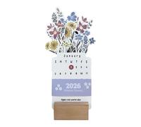 Calendrier De Bureau Floral - Planificateur Mensuel Design Fleurs | Calendrier Décoratif Pour Table, Comptoir, Bureau, Bibliothèque, Chambre, Fenêtre, Cheminée, Organizzazione Et Décoration