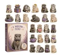 Calendrier De L' Chat Décorations, Acrylique Pour Chat 24 Jours | Calendrier De L' Compte À Rebours Maison Chambre Bureau Logement Vierge