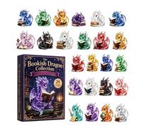 Calendrier de l' Dragon Déco 2D, Acrylique Mignonne en 24 Pièces | Calendrier de Noël pour Fêtes, Anniversaires, Bureau, Maison, Chambre, École pour Fêtes Thanksgiving Bureau Maison