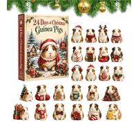 Calendrier de l' Noël 24 Jours Mignons Ornements Cochons D'Inde En | Décor Compte À Rebours Fêtes Cadeaux De Fête Pour Séjour Chambre Maison De Ferme Fenêtre Mur Manteau