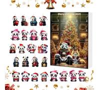 Calendrier De L' Ornements De Noël - 24 sospensioni Acrylique 2D Animaux Panda | Décorations De Sapin, Voiture, Fenêtre, Suspension Mur, Porte | Compte À Rebours Noël 2025 Fête Hivernale