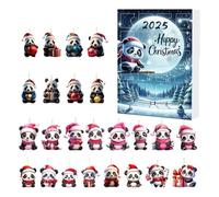 Calendrier De L' Ornements De Noël - 24 Suspensions Acrylique 2D Animaux Panda | Décorations De Sapin, Voiture, Fenêtre, Suspension Mur, Porte | Compte À Rebours Noël 2025 Fête Hivernale