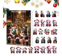 Calendrier De L' Ornements De Noël - 24 Suspensions Acrylique 2D Animaux Panda | Décorations De Sapin, Voiture, Fenêtre, Suspension Mur, Porte | Compte À Rebours Noël 2025 Fête Hivernale