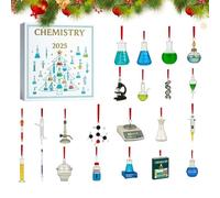 Calendrier De L'A-vent Chimie 2025, Calendrier De L'A-vent De Noël De 24 Jours Avec 24 Pièces Pour Réaliser Des Expériences Chimiques, Pendentif Décoratif Saisonnier En Acrylique 2D Pour Le Salon