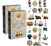 Calendrier de l'Avent 2025 « L'Âge des Découvertes », Édition Collector, Coffret de 24 Objets Maritimes Uniques, Calendrier de l'Avent 24 Jours sur le thème de la mer (2pcs)