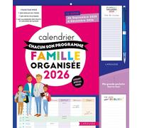 Calendrier famille organisée. A chacun son programme: 16 mois, de septembre 2025 à décembre 2026