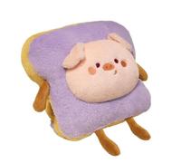 Calentador De Manos De Peluche Cuscino di peluche a forma pane tostato, kawaii, cibo, maiale, coniglio, volpe, toast, bambola morbida, scaldamani, decorazione for la casa(33cm pig)