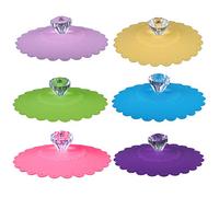 CaLeQi - Coppa in silicone riutilizzabile, riutilizzabile, anti-polvere, riutilizzabile, per tazze di bevande calde,6 set (colore casuale)