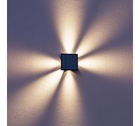 CALEX Applique Altamura Solaree, luce calda Up & Down, Solaree, senza fili, impermeabile, Nero