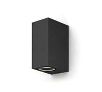 CALEX Applique Bergamo, per esterni & interni, 2x GU10, forma rettangolare, Up & Downlight, impermeabile, senza lampadina, Nero