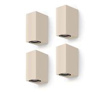 CALEX Applique Bergamo, per esterni & interni, 2x GU10, forma rettangolare, Up & Downlight, impermeabile, senza lampadina, Sabbia, 4-Pack