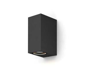 CALEX Applique Bergamo, per esterni & interni, 2x GU10, forma rettangolare, Up & Downlight, impermeabile, senza lampadina, Nero