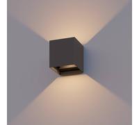 Calex Applique da esterni LED Cube, up/down, altezza 10 cm, antracite Calex