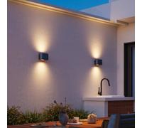 Calex applique da esterni LED Potenza up/down, IP44, nero/oro Calex