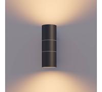 Calex Applique da esterno GU10 acciaio inox, up/down, 17 cm, nero Calex