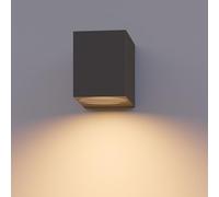 CALEX Applique Sanremo, per esterni & interni, attacco GU10, forma rettangolare, LED Downlight, impermeabile, senza lampadina, Antracite